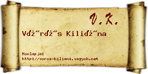 Vörös Kiliána névjegykártya